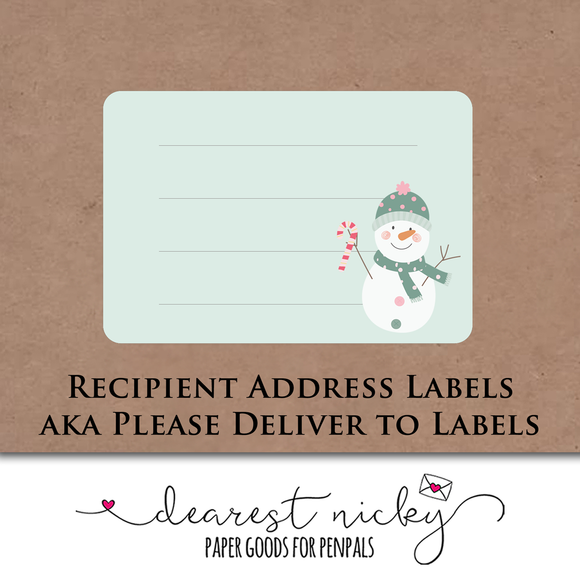 Happy Snowmen Mailing Address Labels <br> Set of 16