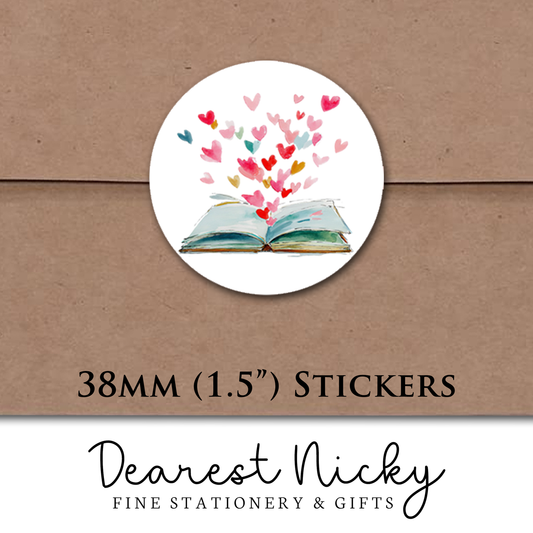 Heart Balloons Envelope Seals - Set of 30 Stickers