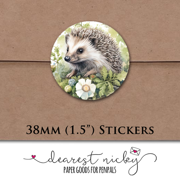Hedgehogs Envelope Seals <br> Set of 30 Stickers