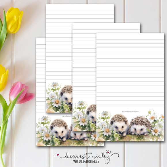 Hedgehogs Letter Writing Paper