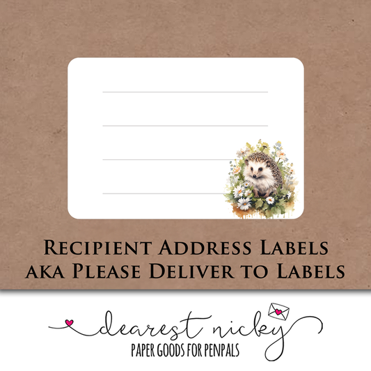 Hedgehogs Mailing Address Labels - Set of 16