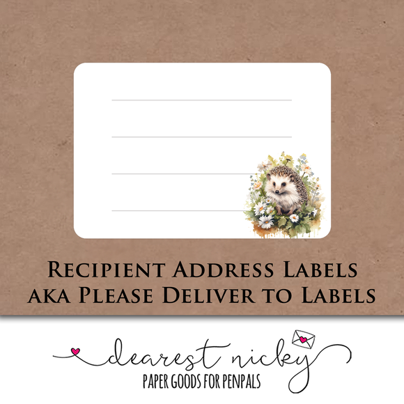 Hedgehogs Mailing Address Labels <br> Set of 16