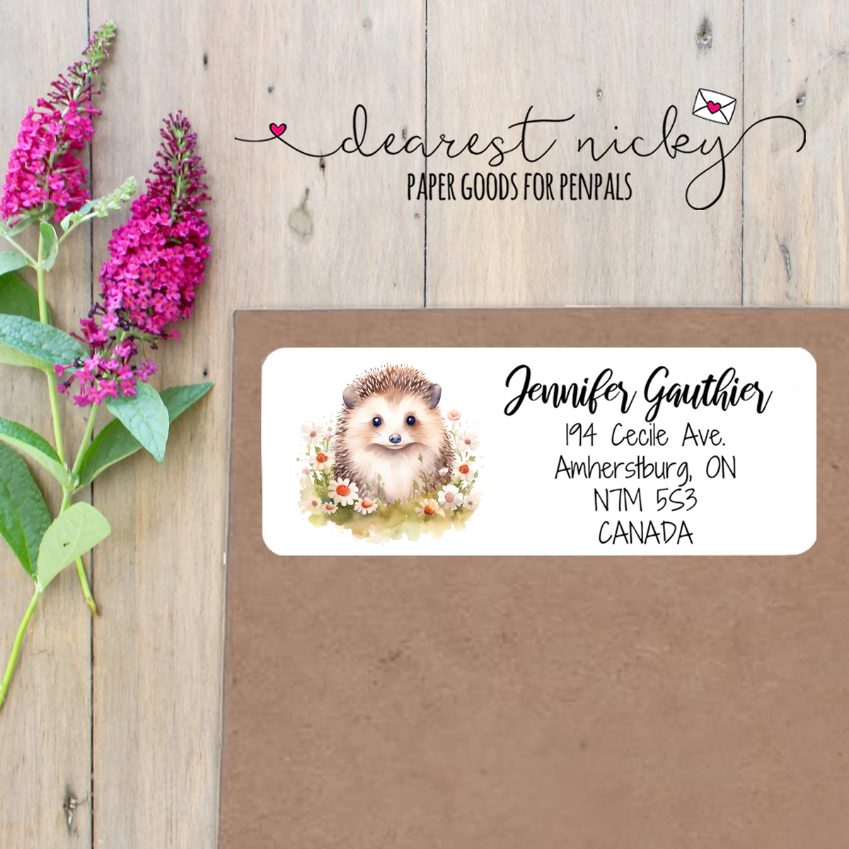 Hedgehogs Custom Return Address Labels Set of 30