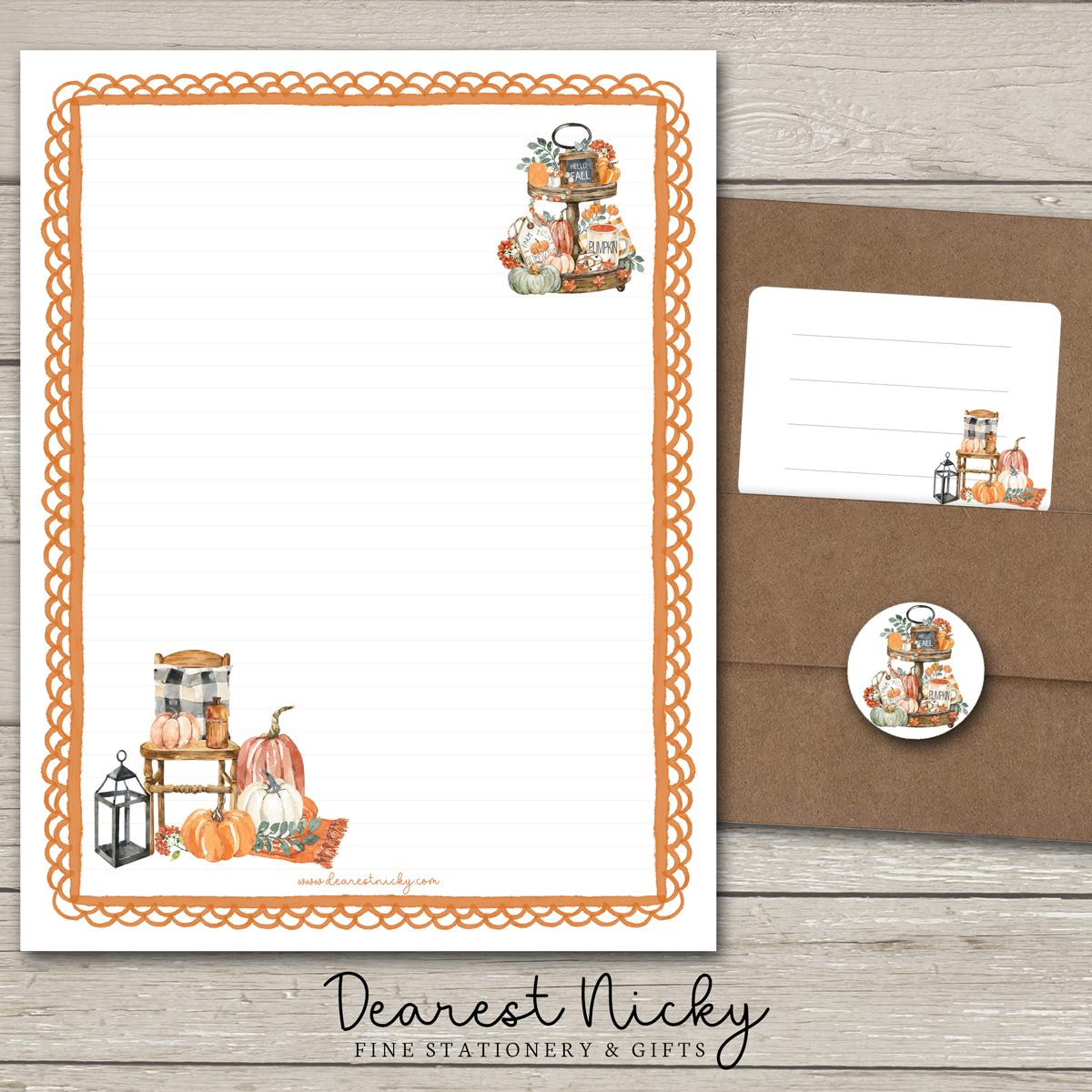 Nicky Writing Hello Fall Large Letter Writing Set - 8½ x 11 – Dearest Nicky