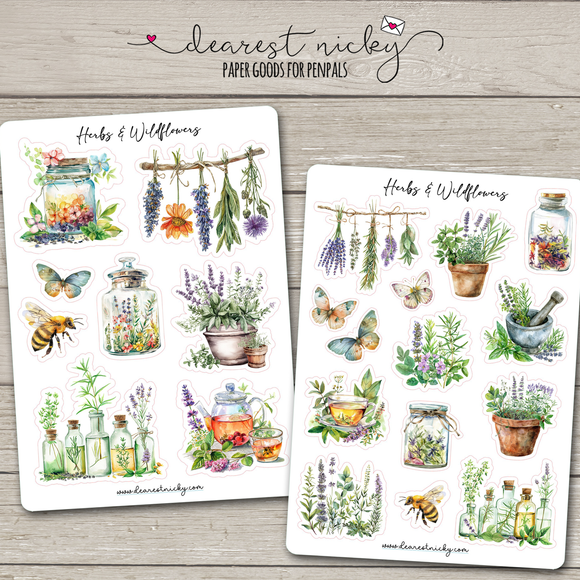 Herbs & Wildflowers Stickers - 2 Sheets