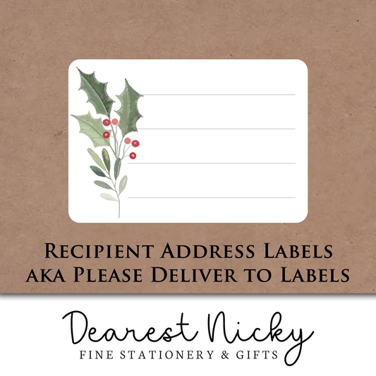 Holly Frame Address Labels - Set of 16