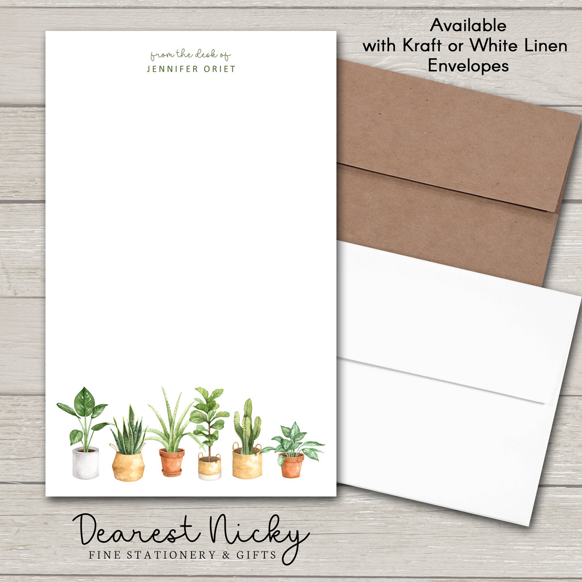House Plants Personalized Notepad - 30 sheets