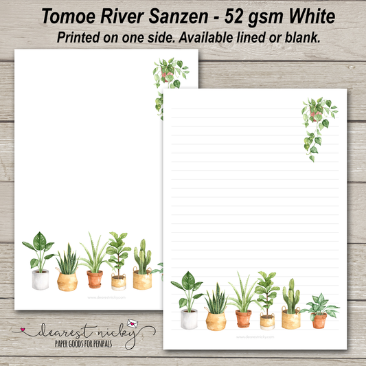 House Plants Letter Writing Paper - 52 gsm Tomoe River Sanzen