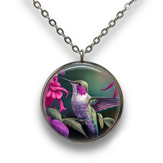 Hummingbird Pendant with Necklace