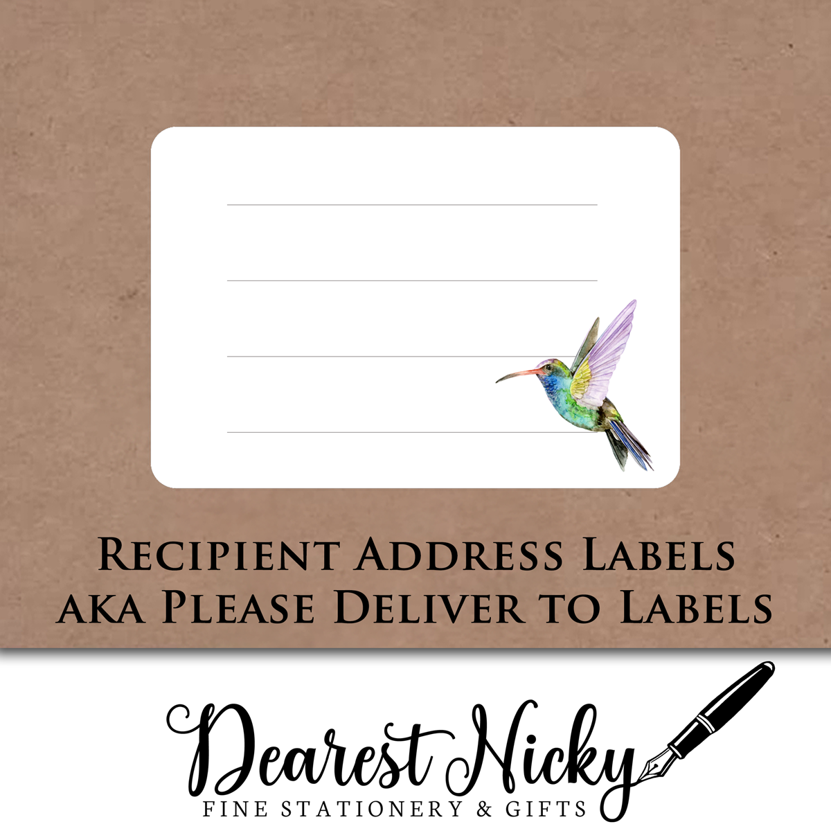 Hummingbirds & Hibiscus Address Labels - Set of 16