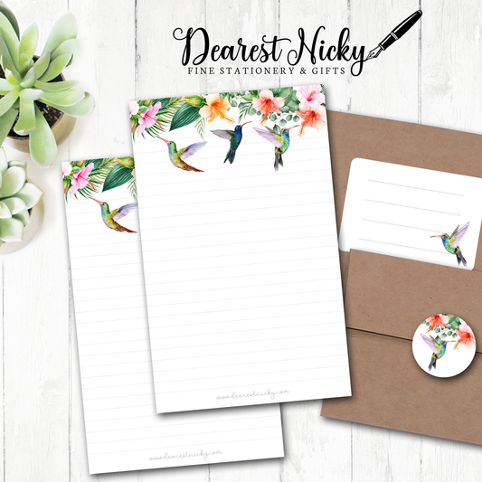 Hummingbirds & Hibiscus Letter Writing Set