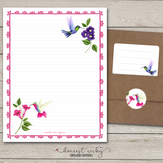 Hummingbirds for my Mom Large Letter Writing Set - 8½ x 11