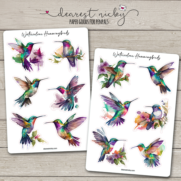 Hummingbirds Stickers - 2 Sheets