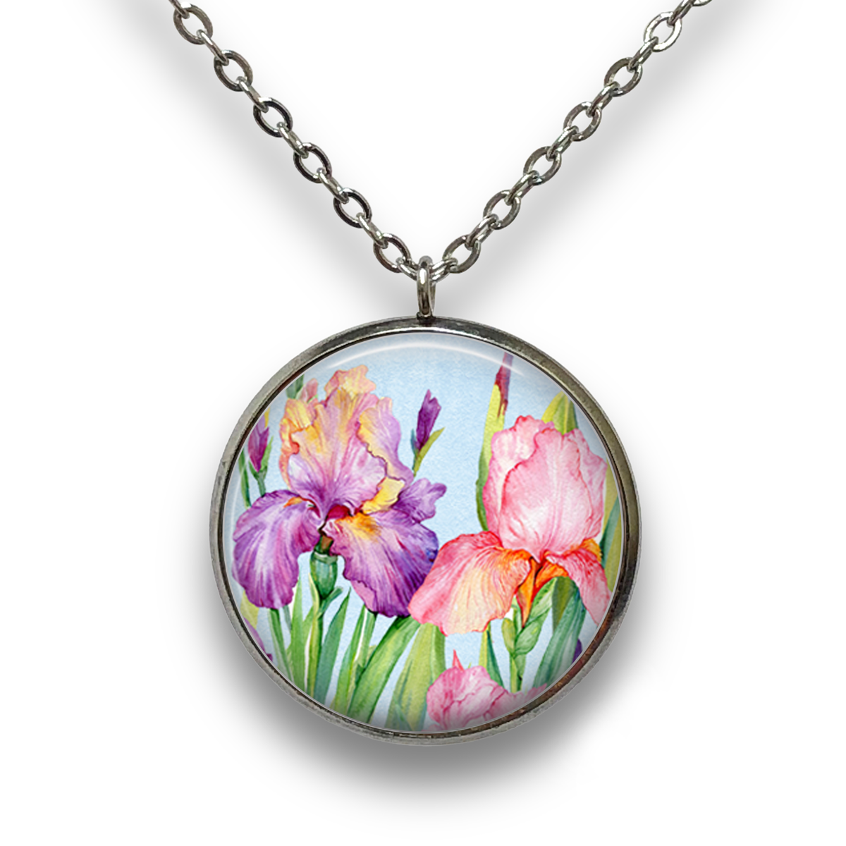 Irises Pendant with Necklace