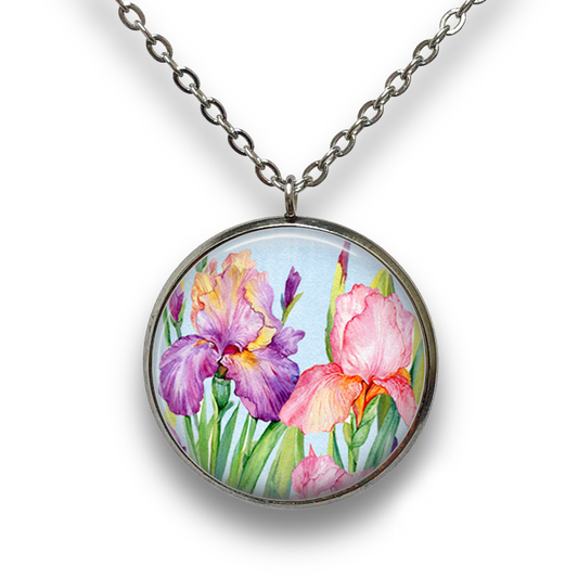 Irises Pendant with Necklace