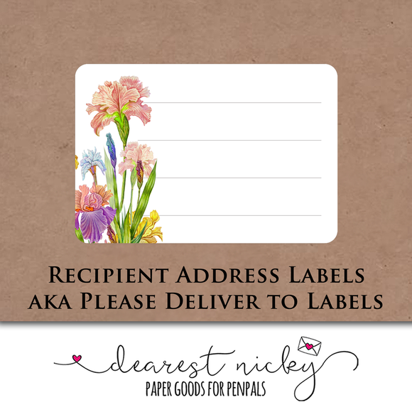 Irises Mailing Address Labels <br> Set of 16