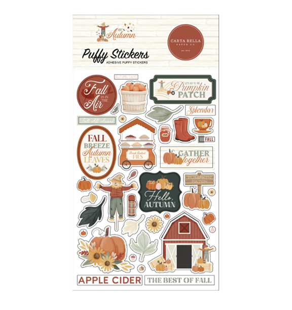 Carta Bella Paper Co. It's Autumn Puffy Stickers
