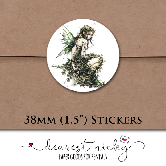 Ivy Fairy Envelope Seals <br> Set of 30 Stickers