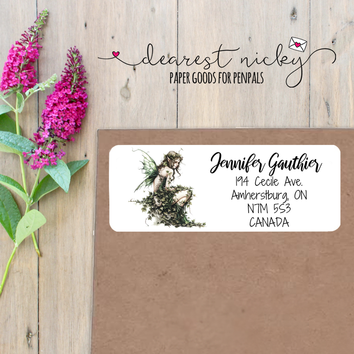 Ivy Fairy Custom Return Address Labels Set of 30