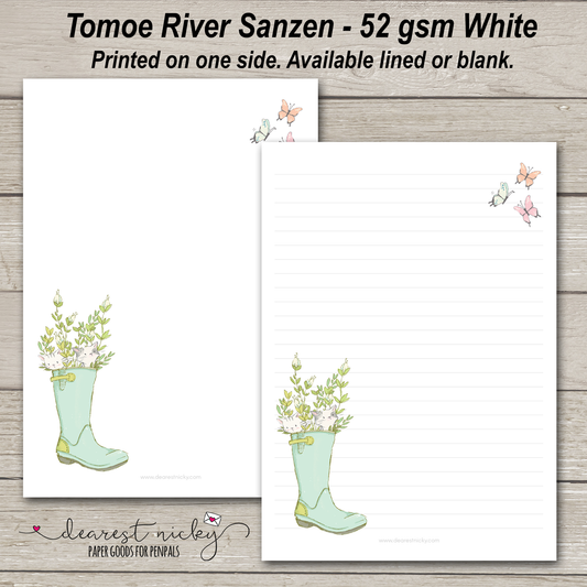 Kittens in Rainboot Letter Writing Paper - 52 gsm Tomoe River Sanzen
