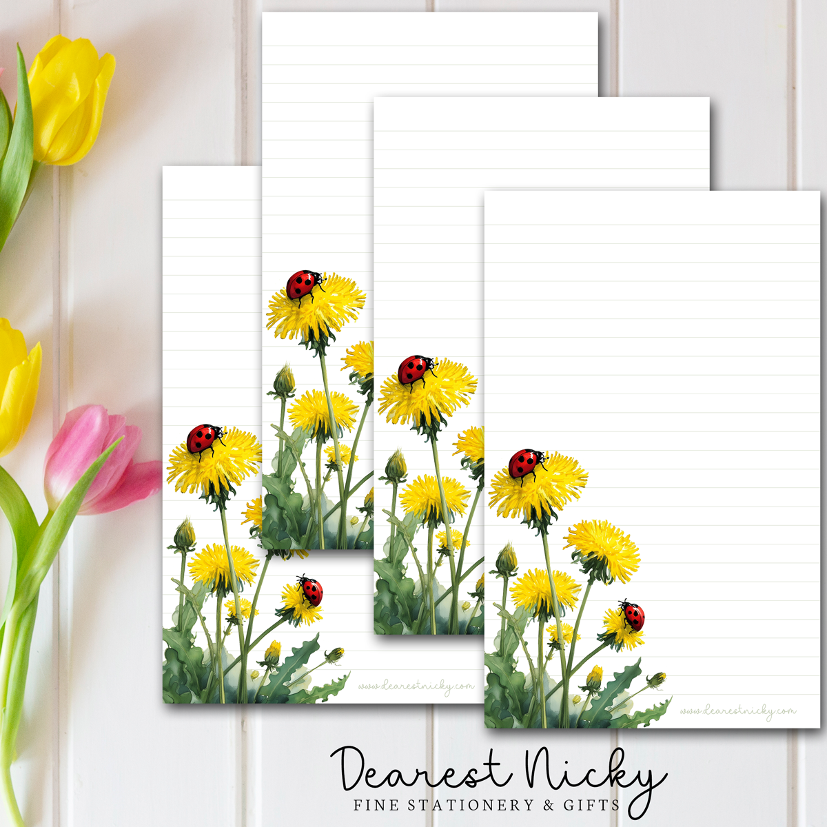 Ladybugs & Dandelions Letter Writing Paper