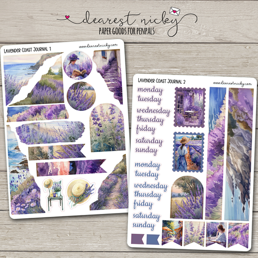 Lavender Coast Journal Stickers - 2 Sheets
