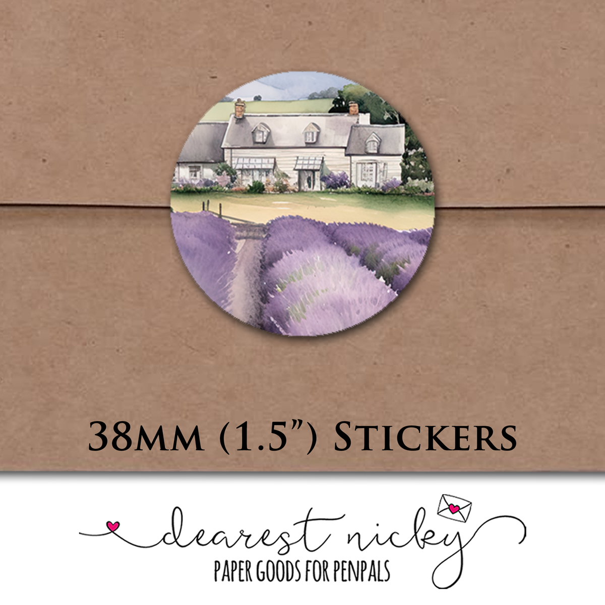 Lavender Pasture Envelope Seals - Set of 30 Stickers