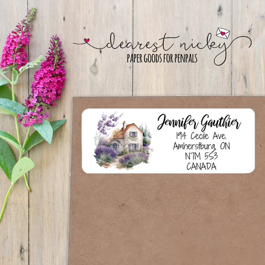 Lavender Pasture Custom Return Address Labels Set of 30