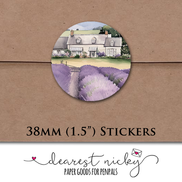 Lavender Pasture Envelope Seals <br> Set of 30 Stickers
