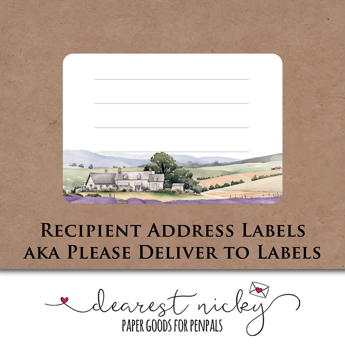 Lavender Pasture Mailing Address Labels - Set of 16