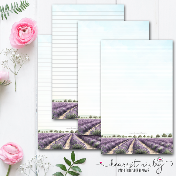 Lavender Rows Letter Writing Paper