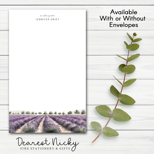 Lavender Rows Personalized Notepad - 30 sheets