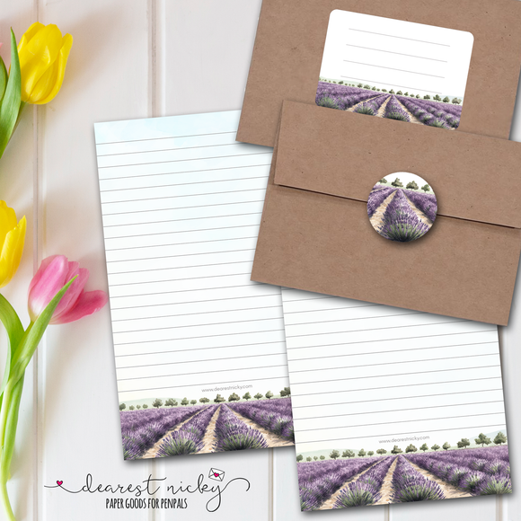 Lavender Rows Letter Writing Set