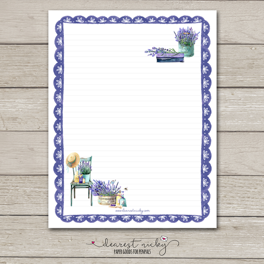 Lavender Large Letter Writing Paper - 8½ x 11