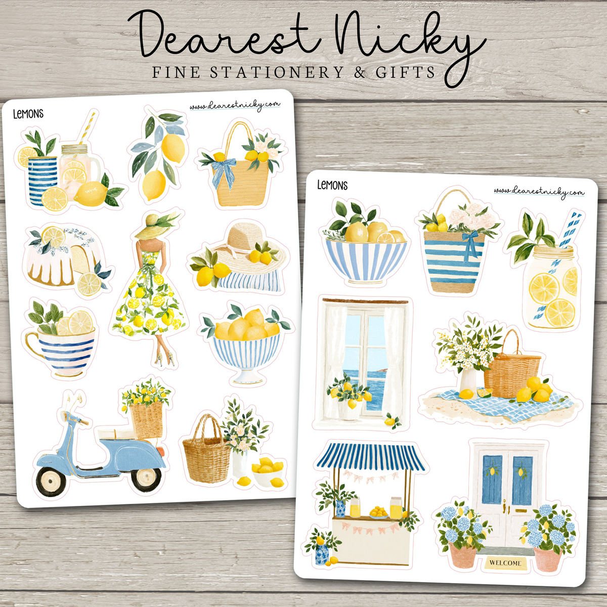 Lemons Stickers - 2 Sheets