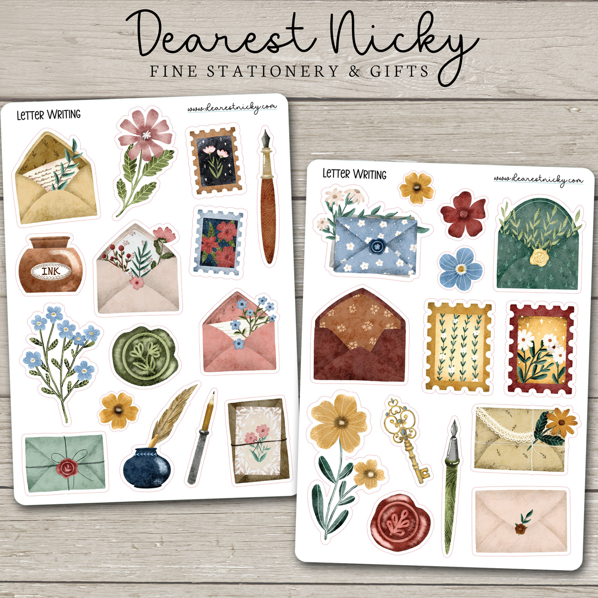 Letter Writing Stickers - 2 Sheets – Dearest Nicky