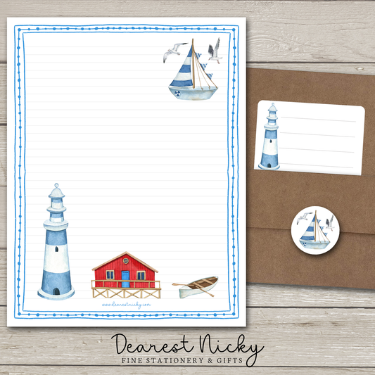 Lighthouse Large Letter Writing Set - 8½ x 11