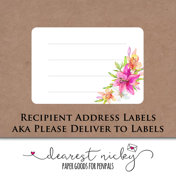 Lilies Mailing Address Labels <br> Set of 16