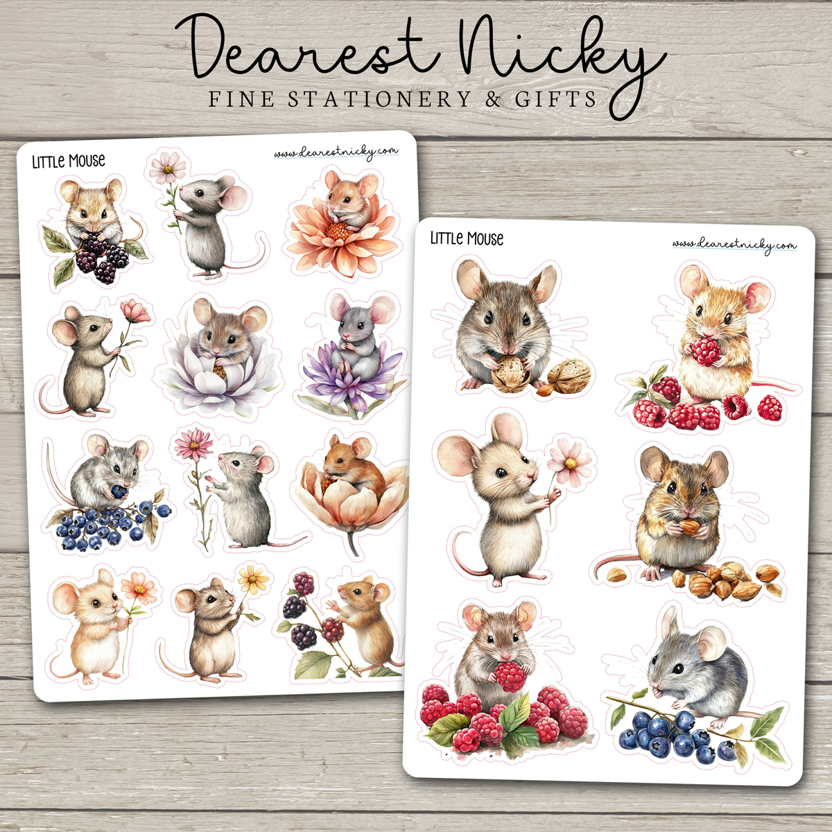 Little Mouse Stickers - 2 Sheets