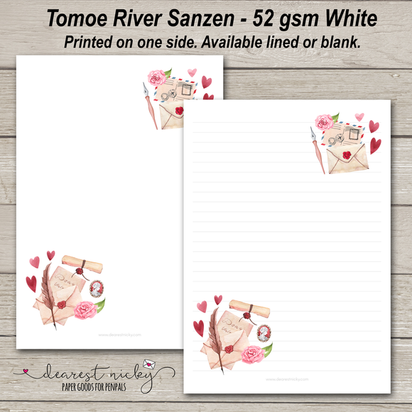 Love Letters Letter Writing Paper - 52 gsm Tomoe River Sanzen