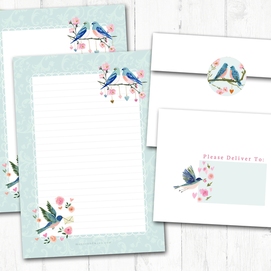 Lovebirds Letter Writing Set