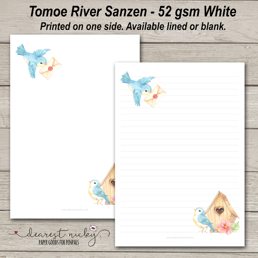 Lovebirds Letter Writing Paper - 52 gsm Tomoe River Sanzen