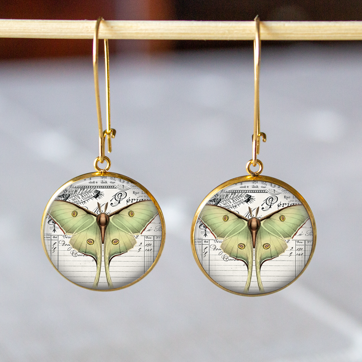 Luna Moth Stainless Steel Earrings