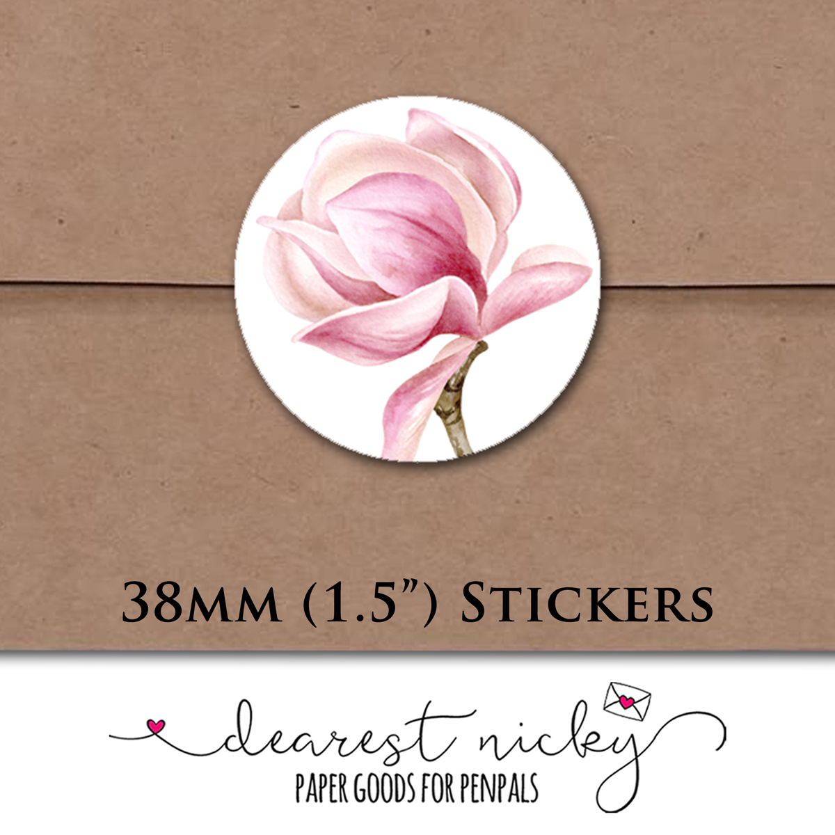 Magnolias Envelope Seals - Set of 30 Stickers