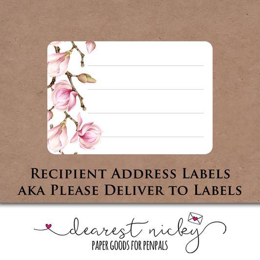 Magnolias Mailing Address Labels - Set of 16