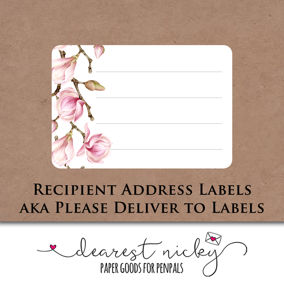 Magnolias Mailing Address Labels <br> Set of 16