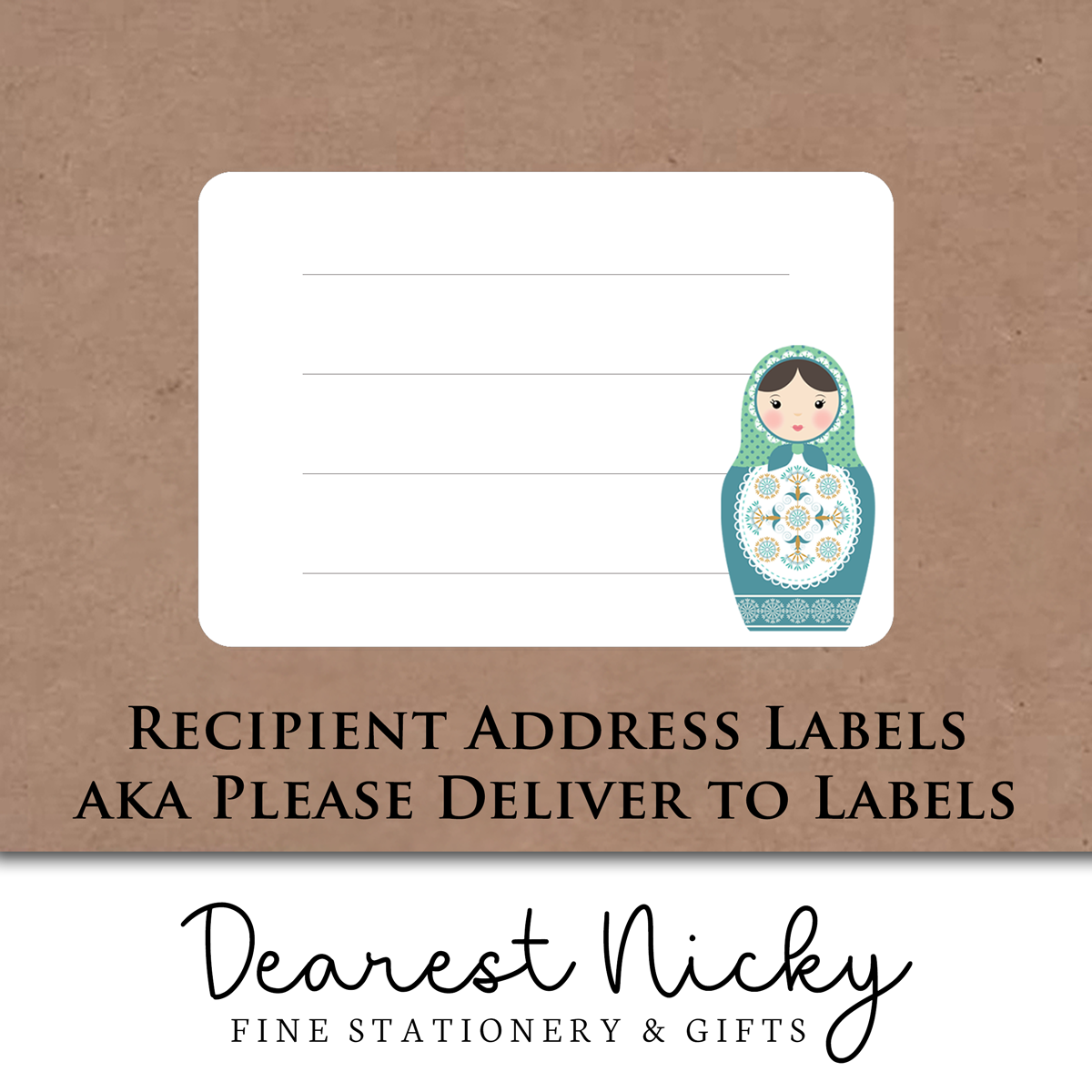 Matryoshka Address Labels - Set of 16