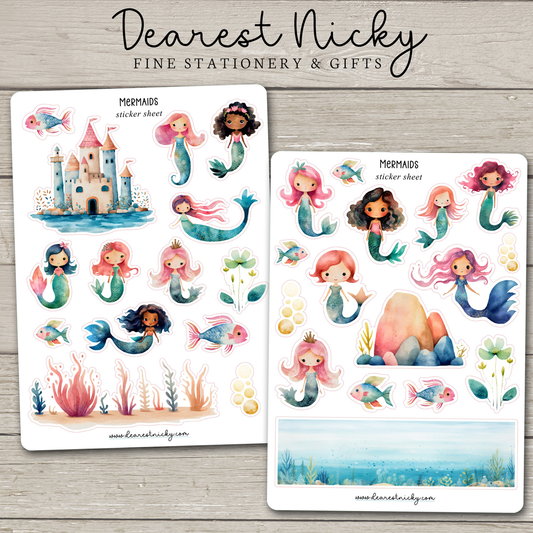 Mermaids Stickers - 2 Sheets