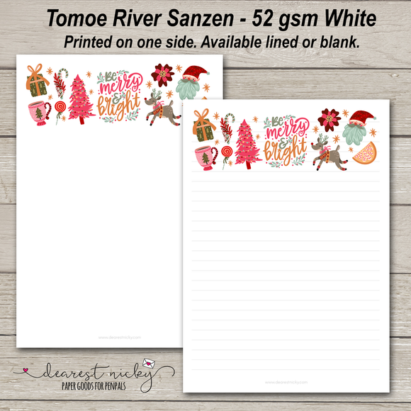 Merry & Bright Letter Writing Paper - 52 gsm Tomoe River Sanzen
