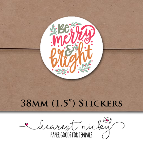 Merry & Bright Envelope Seals <br> Set of 30 Stickers